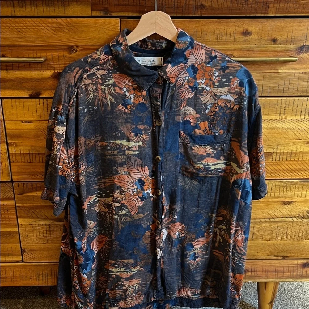 Free People We The Free Floral Button-Up Shirt